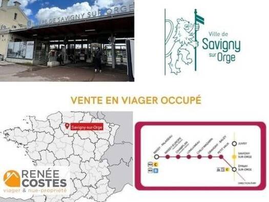 Maison en viager occupé Bouquet 73 715 € 3 pièces 2 chambres 80 m² 400 m² de terrain Charles de Gaulle-Gambetta Savigny-sur-Orge 91600