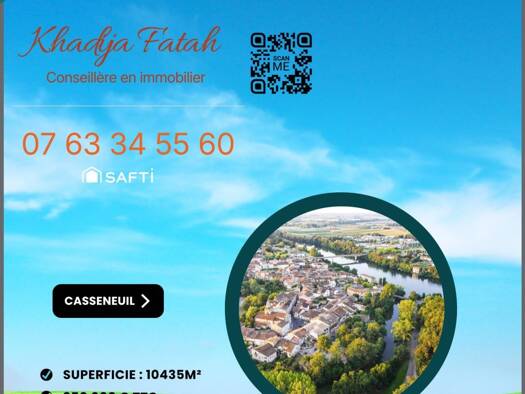 Terrain constructible à vendre 350 000 € 10 435 m² de terrain Casseneuil 47440