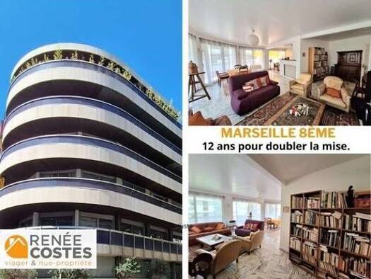 Appartement en viager occupé Bouquet 406 080 € 5 pièces 4 chambres 130 m² Étage 2/5 Saint Giniez Marseille 8ème 13008