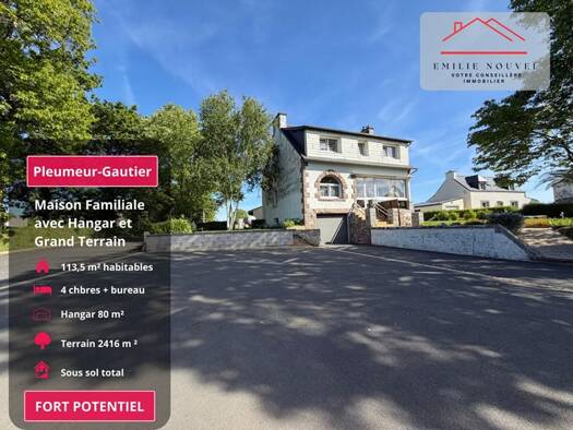 Maison à vendre 199 660 € 6 pièces 4 chambres 113,5 m² 2 416 m² de terrain Pleumeur-Gautier 22740