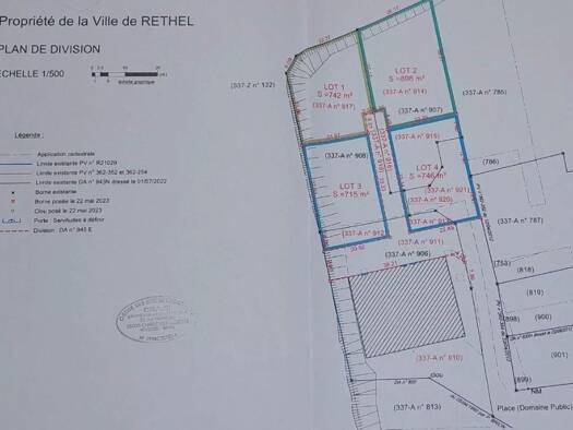 Terrain constructible à vendre 57 625 € 715 m² de terrain Nord Ouest Rethel 08300
