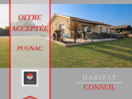 Maison à vendre - Première occupation 247 000 € 4 pièces 3 chambres 105 m² 873 m² de terrain Pugnac 33710