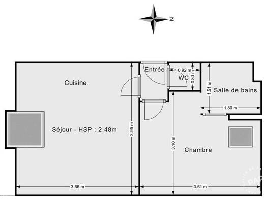 Appartement à vendre 89 000 € 2 pièces 1 chambre 20 m² Étage 3/2 La Ville-du-Bois 91620