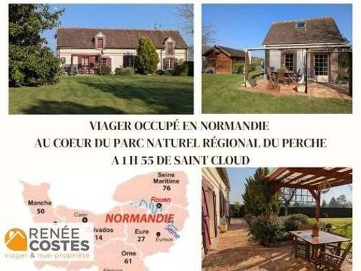 Maison en viager occupé Bouquet 90 400 € 4 pièces 3 chambres 150 m² 3 140 m² de terrain Charencey 61190