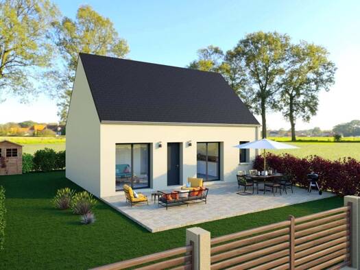 Terrain avec maison neuve à vendre 191 050 € 3 pièces 2 chambres 70 m² 590 m² de terrain Yvetot-Bocage 50700