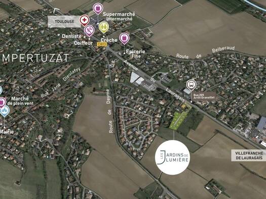 Terrain constructible viabilisé à vendre 159 000 € 501 m² de terrain Pompertuzat 31450