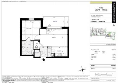 Appartement à louer 599 € 2 pièces 1 chambre 43 m² Étage 2/4 Saint Marc Est Saint-Nazaire 44600