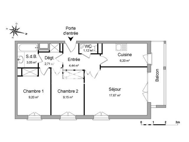 Maison à louer, 54m², DEUIL LA BARRE