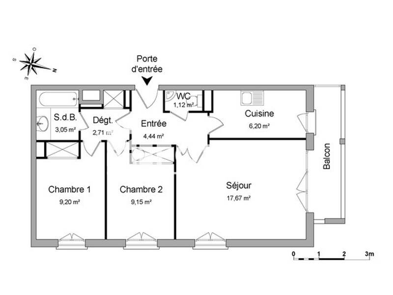 Maison à louer, 54m², DEUIL LA BARRE