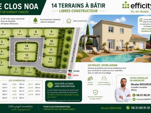 Terrain constructible à vendre 150 000 € 380 m² de terrain Pont-de-Chéruy 38230