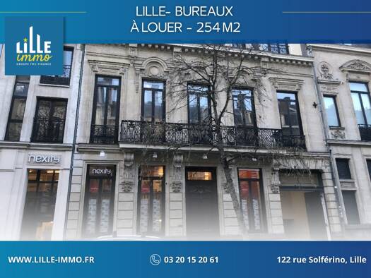 Espace bureau à louer 5 216 € 254 m² de bureaux Lille Sud Lille 59000