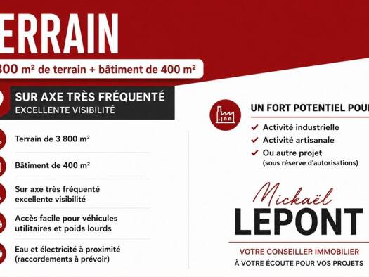 Terrain constructible à vendre 128 000 € 3 800 m² de terrain Loiron-Ruillé 53320