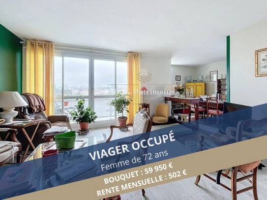 Appartement en viager occupé Bouquet 59 950 € 3 pièces 2 chambres 79,46 m² Étage 4/4 Métairie Saint-Sébastien-sur-Loire 44230