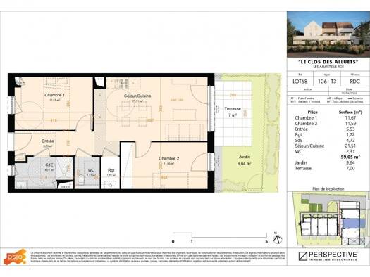 Appartement à vendre - neuf 280 200 € 3 pièces 2 chambres 59 m² dès le 01/07/2027 Les Alluets-le-Roi 78580