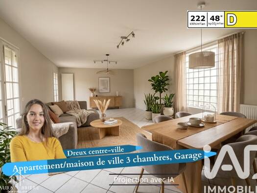 Duplex à vendre 150 000 € 4 pièces 3 chambres 87 m² Étage 1/3 Centre Ville Dreux 28100
