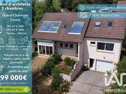 Maison à vendre 199 000 € 6 pièces 4 chambres 148 m² 1 047 m² de terrain Village Grand-Charmont 25200