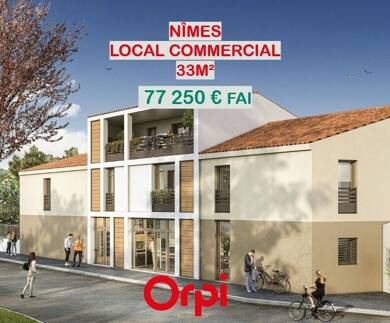 Local commercial à vendre 77 250 € 33 m² de surface de vente Casernes Nîmes 30000