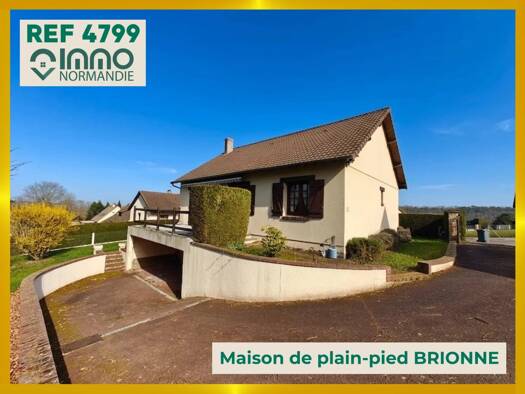 Maison de plain-pied à vendre 169 600 € 3 pièces 2 chambres 85 m² 803 m² de terrain Brionne 27800