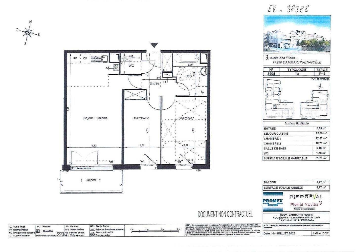 Maison à louer, 61m², DAMMARTIN EN GOELE