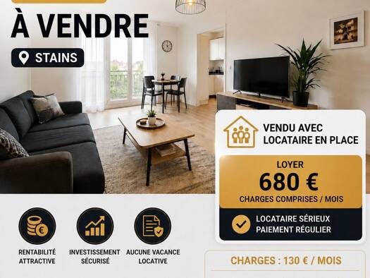 Appartement à vendre 94 500 € 1 pièce 25,31 m² Étage 2/5 Le Maroc Stains 93240