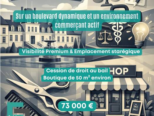Boutique à vendre Fonds de commerce 73 000 € 50 m² de surface de vente Centre Ville Nord Est Fontainebleau 77300