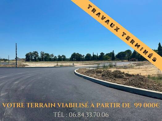 Terrain constructible viabilisé à vendre 132 000 € 570 m² de terrain Gironde-Cabrieres-Boisfeuillet-Lampourde Orange 84100