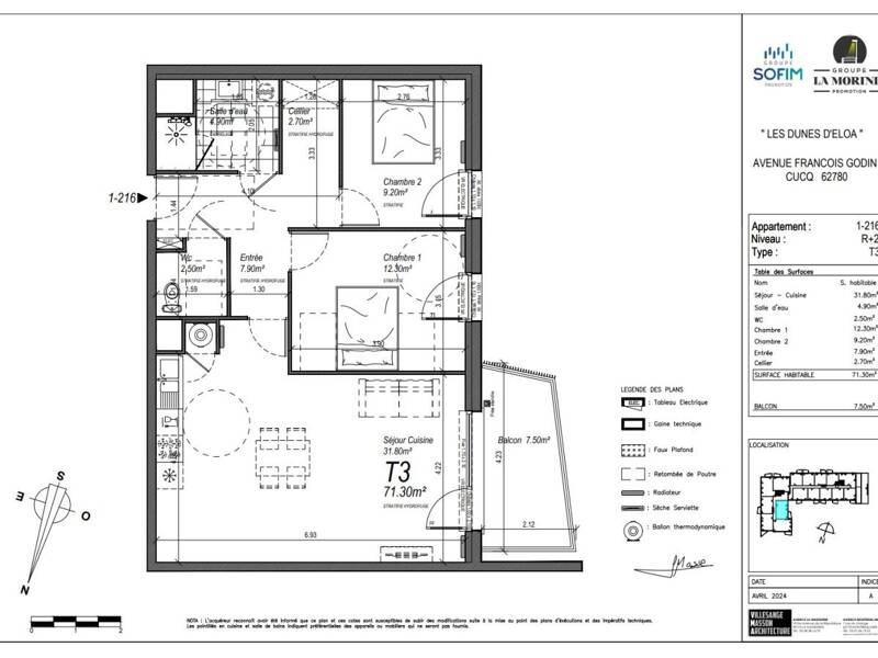 Maison à louer, 75m², CUCQ