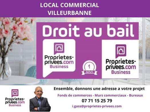 Local commercial avec bail commercial 847 € 37 m² de surface de vente Villeurbanne 69100