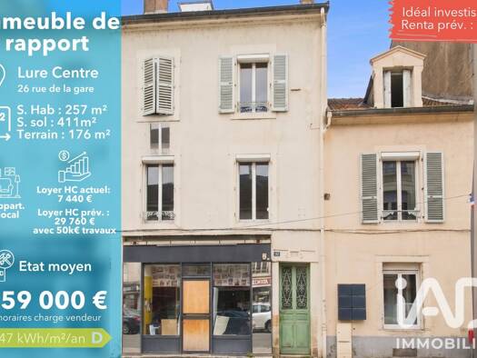 Immeuble à vendre 159 000 € 411 m² Centre Ville Lure 70200