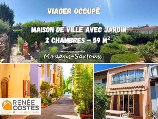 Maison en viager occupé Bouquet 125 600 € 3 pièces 2 chambres 59 m² 160 m² de terrain Les Plantiers-Le Plan Mouans-Sartoux 06370