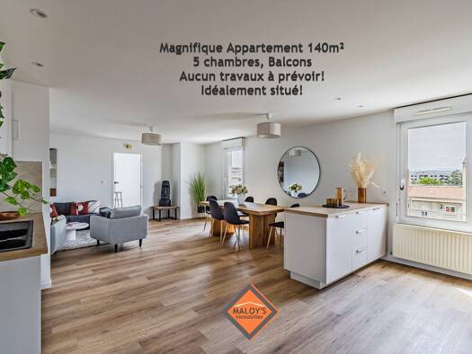 Appartement à vendre 589 000 € 7 pièces 5 chambres 140 m² Étage 5/6 Villeurbanne 69100