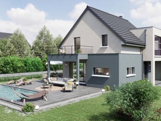 Terrain avec maison neuve à vendre 541 282 € 5 pièces 3 chambres 148 m² 526 m² de terrain Herrlisheim 67850