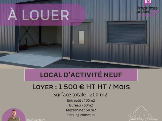 Local d'activités à louer 1 500 € 150 m² d'espace de stockage Centre Ville Carcassonne 11000