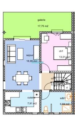 Maison à vendre, 92m², LE MOULE