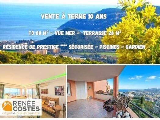 Appartement en viager occupé Bouquet 250 400 € 3 pièces 2 chambres 88 m² Étage 2/3 Le Grand Duc-Minelle Mandelieu-la-Napoule 06210