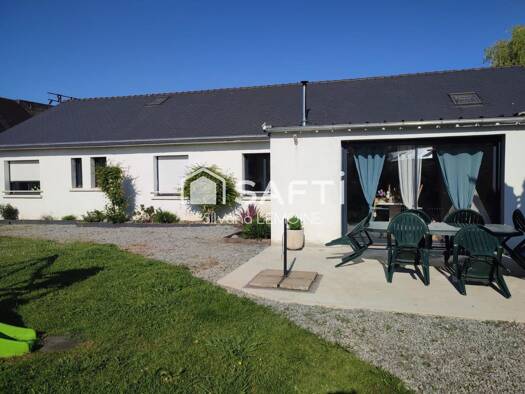 Maison de plain-pied à vendre 190 000 € 5 pièces 3 chambres 135 m² 583 m² de terrain La Trinité-Porhoët 56490