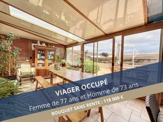 Maison en viager occupé Bouquet 118 000 € 5 pièces 3 chambres 108,1 m² 569 m² de terrain Ouest Luçon 85400