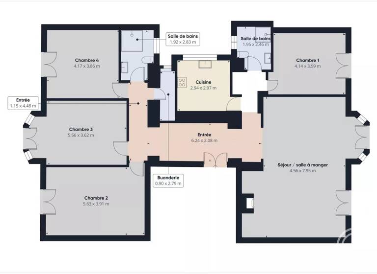 Appartement à louer 2 350 € 5 pièces 4<br/>chambres 159,4 m²<br/>superficie 3ème<br/>étage Bioves-Casino Menton 06500