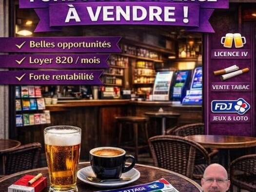 Bar / Café à vendre Fonds de commerce 359 500 € 60 m² d'espace de restauration Correns 83570