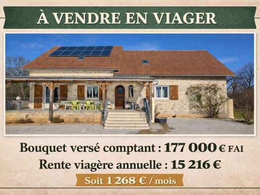 Maison en viager occupé Bouquet 177 000 € 8 pièces 5 chambres 166 m² 2 930 m² de terrain Limogne-en-Quercy 46260