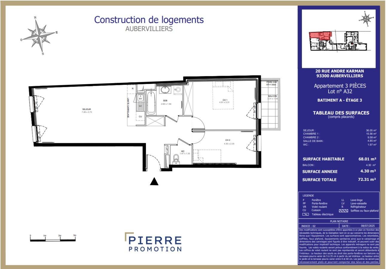 Maison à louer, 68m², AUBERVILLIERS