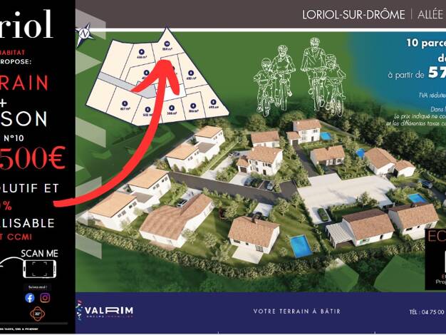 Terrain avec maison neuve à vendre 194 500 € 5 pièces 2 chambres 67 m² 559 m² de terrain Loriol-sur-Drôme 26270