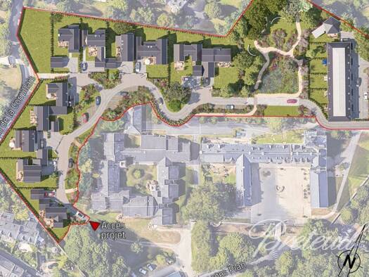 Terrain constructible viabilisé à vendre 499 000 € 499 m² de terrain Gare-La Saudrais-La Vicomte Dinard 35800