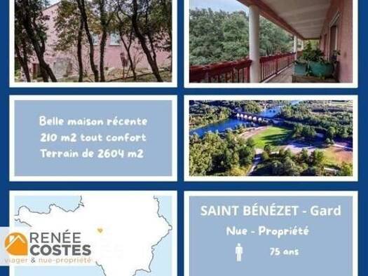 Maison en viager occupé Bouquet 353 160 € 5 pièces 3 chambres 210 m² 2 604 m² de terrain Saint-Bénézet 30350