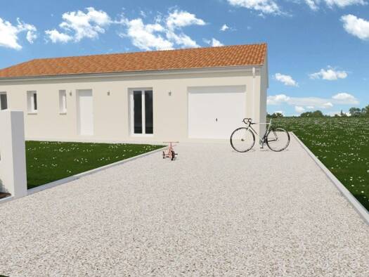 Terrain avec maison neuve à vendre 180 579 € 3 pièces 3 chambres 90 m² 1 500 m² de terrain Ouest Saint-Junien 87200
