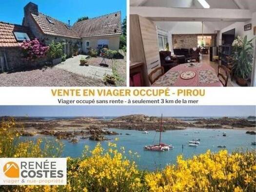 Maison en viager occupé Bouquet 144 910 € 5 pièces 5 chambres 100 m² 728 m² de terrain Pirou 50770
