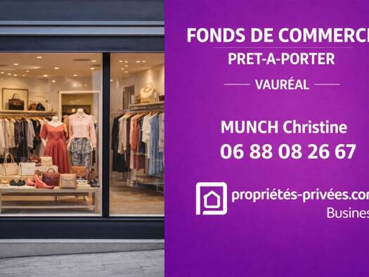 Pret-à-Porter à vendre Fonds de commerce 98 000 € 1 pièce 72 m² de surface de vente Le Boulingrin Vauréal 95490