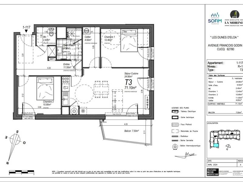 Maison à louer, 72m², CUCQ