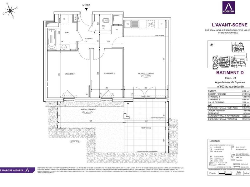 Maison à louer, 59m², ROMAINVILLE