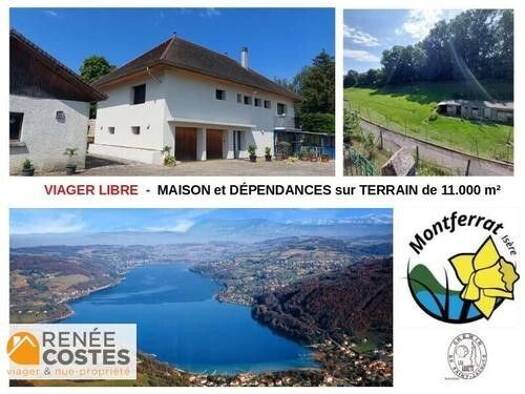 Maison en viager libre Bouquet 191 500 € 6 pièces 4 chambres 147 m² 10 000 m² de terrain Montferrat 38620
